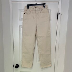 NWT Madewell The Perfect Vintage Straight Jean - Cream
